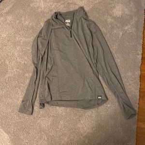 REI grey quarter zip long sleeve